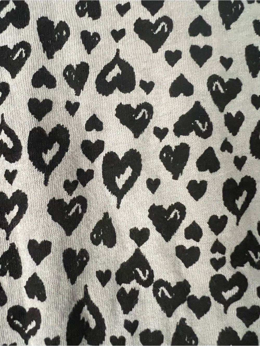 Old Navy Black Heart Print Long Sleeve Tee on White